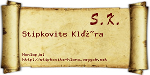 Stipkovits Klára névjegykártya