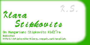 klara stipkovits business card